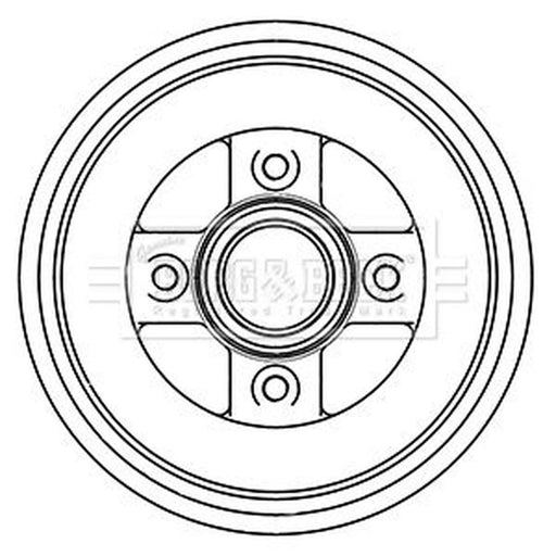 Borg & Beck Brake Drum Assembly Rear BBR7242