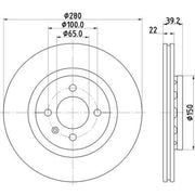 DON 2 x Externally Vented Front Brake Discs PCD14342
