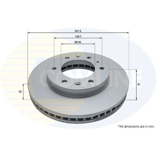 Comline 2 x Internally Vented Front Brake Discs ADC1263V