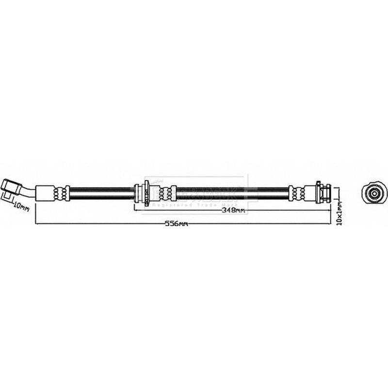 Borg & Beck Brake Hydraulic Hose Line Front Right BBH8080