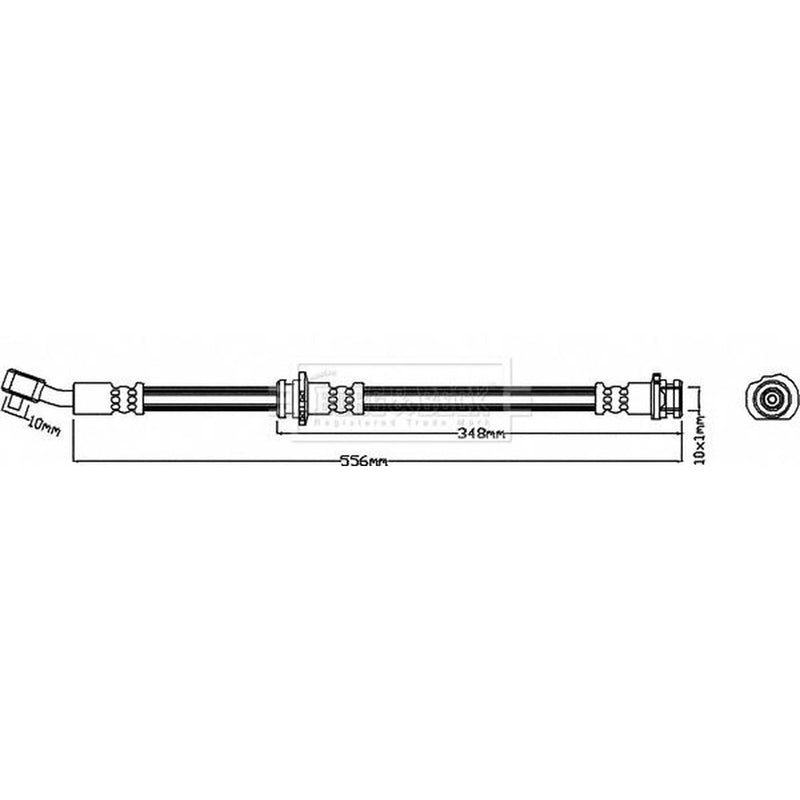 Borg & Beck Brake Hydraulic Hose Line Front Right BBH8080