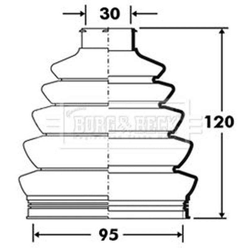 Borg & Beck Drive Shaft Bellow Kit Front Left Thermoplast BCB2393