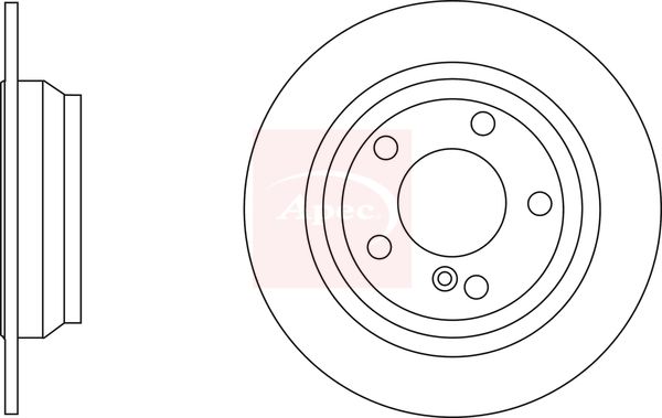 Apec 2 x Brake Disc Set Solid