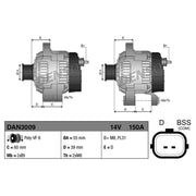 Denso Car Alternator 12V DAN3009