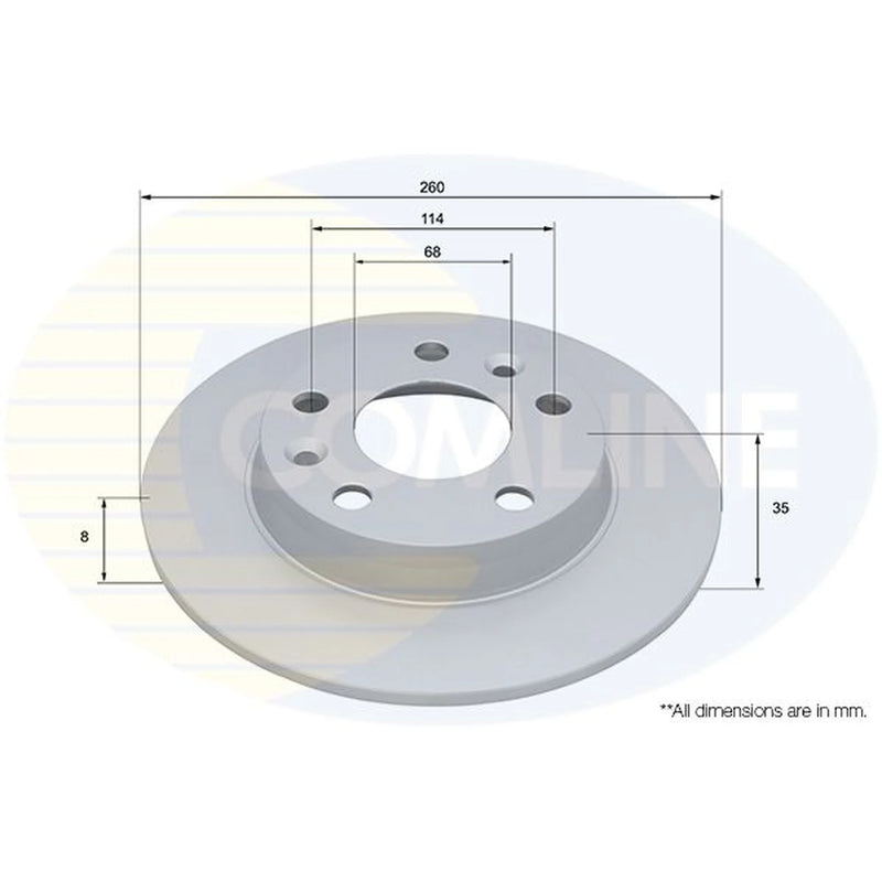 Comline 2 x Solid Rear Brake Discs ADC5277