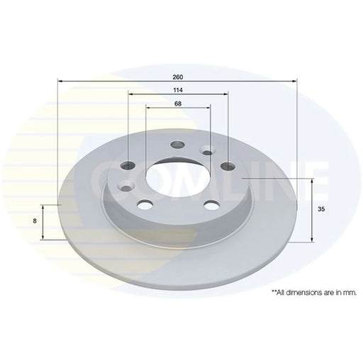 Comline 2 x Solid Rear Brake Discs ADC5277