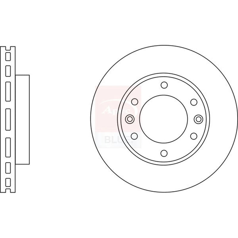 Apec 2 x Vented Front Brake Discs SDK6531