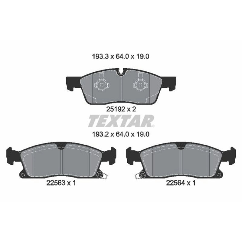 Textar Front Brake Pad Set 2519209
