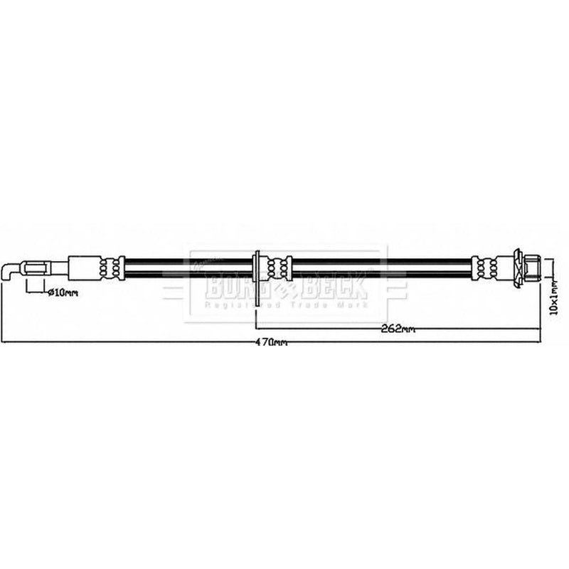 Borg & Beck Brake Hydraulic Hose Line Front Right BBH8459