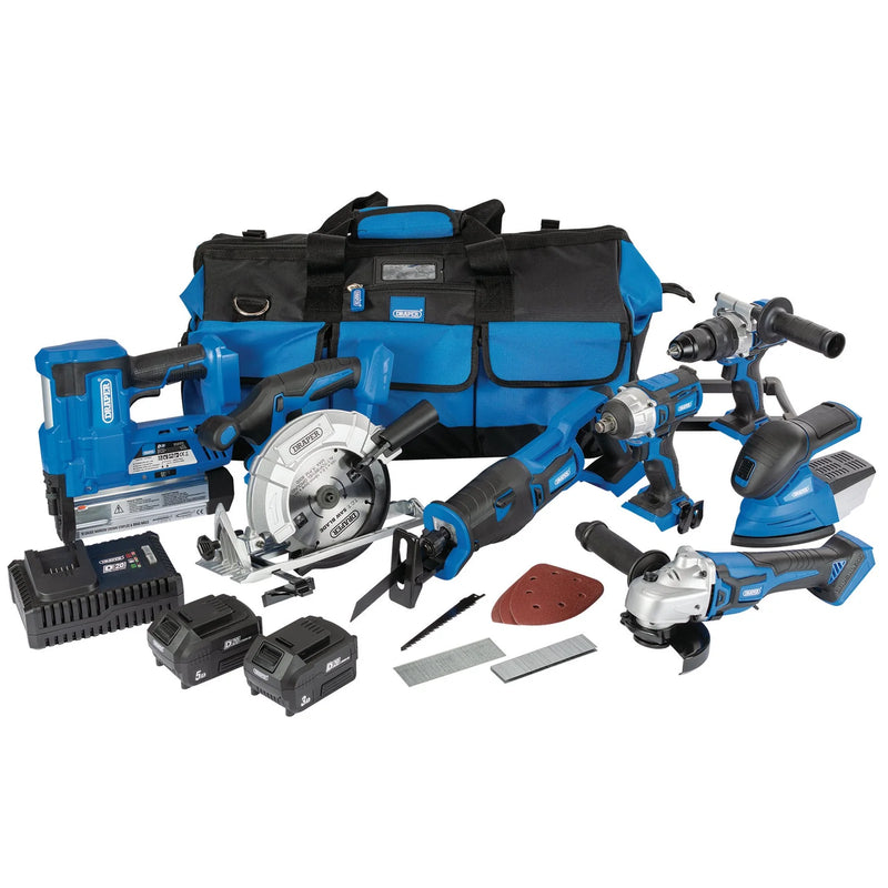 D20 20V Jumbo Tool Kit 7 Power Tools with 2 Batteries & Charger