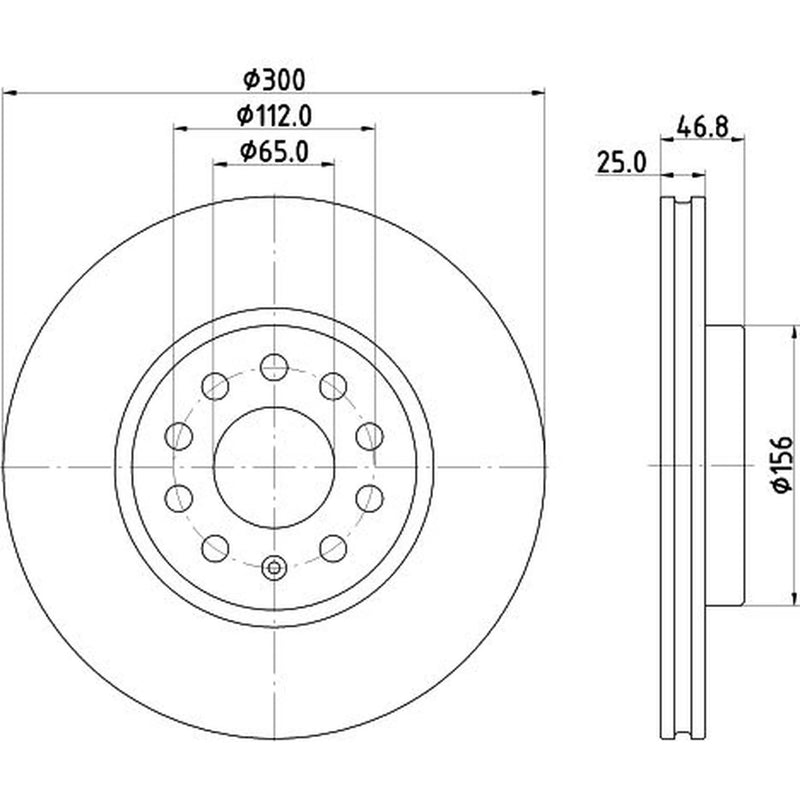DON 2 x Internally Vented Front Brake Discs PCD22172