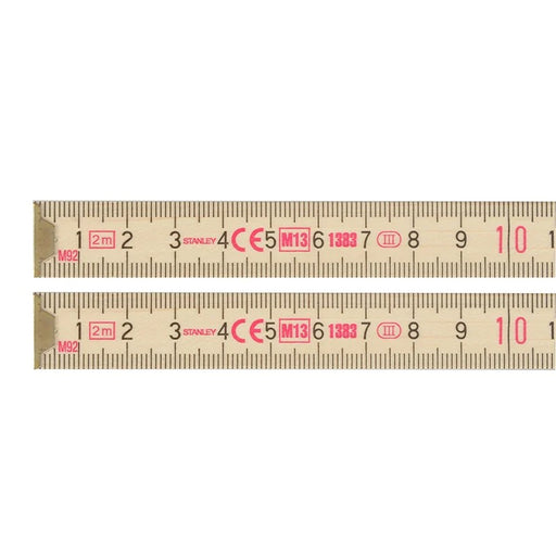 STANLEY® Hand Tools Wooden Folding Rule 2m - 0-35-455