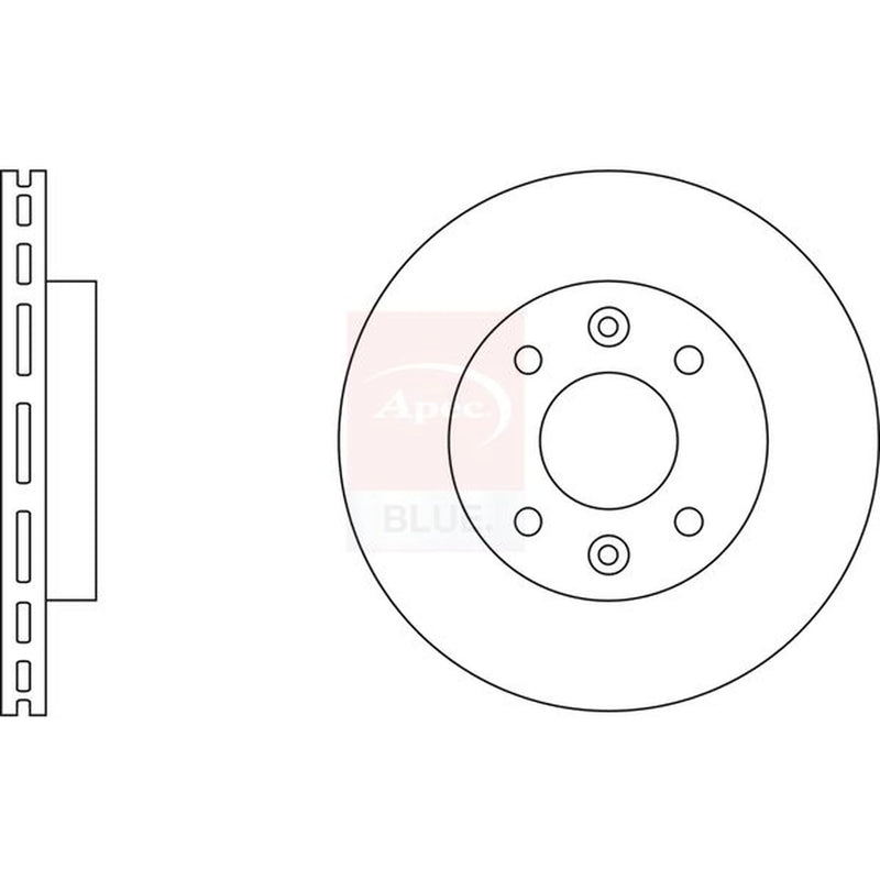 Apec 2 x Vented Front Brake Discs SDK6102