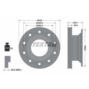 Textar 2 x Internally Vented Brake Discs 93102000