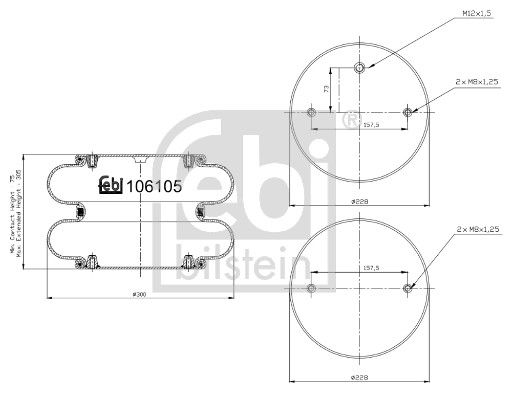 Febi Air Suspension Bellow 226mm