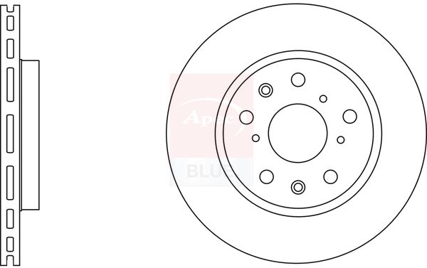 Apec 2 x Brake Disc Set Vented