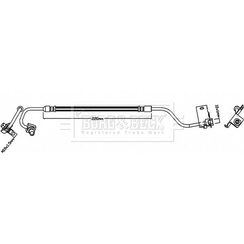 Borg & Beck Brake Hydraulic Hose Line Rear Right BBH8630