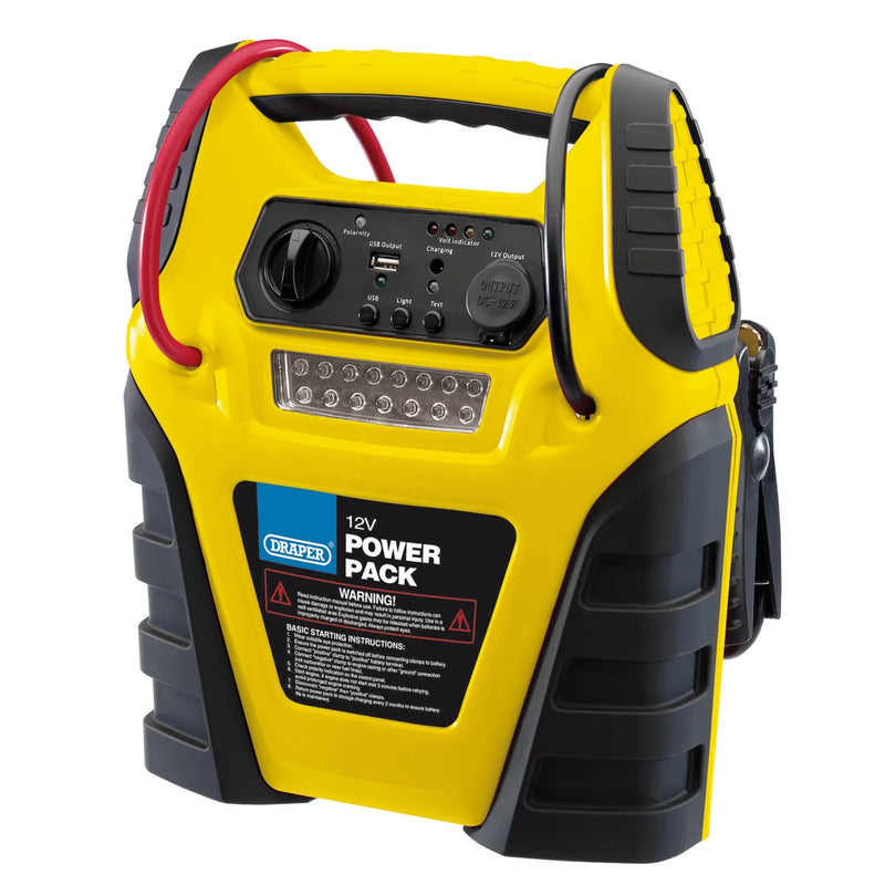 Draper 12V Jump Starter with Air Compressor 900 Peak Amps