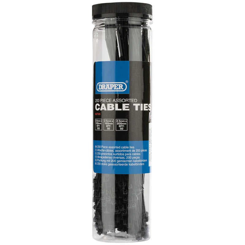 Draper Cable Tie Pack 200 Pieces Nylon CTT1