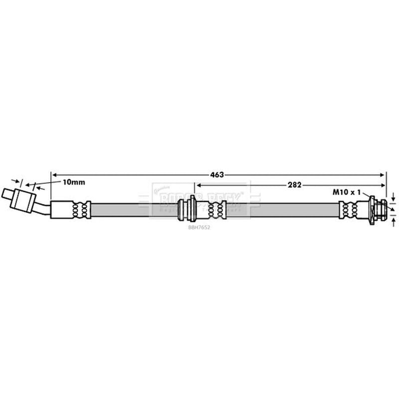 Borg & Beck Brake Hydraulic Hose Line Front Left BBH7652