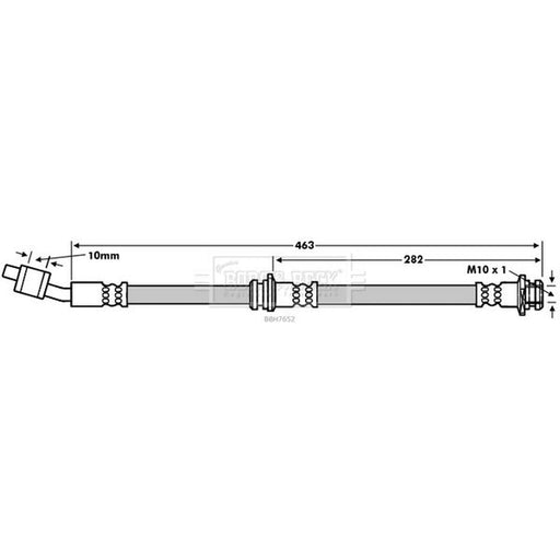Borg & Beck Brake Hydraulic Hose Line Front Left BBH7652
