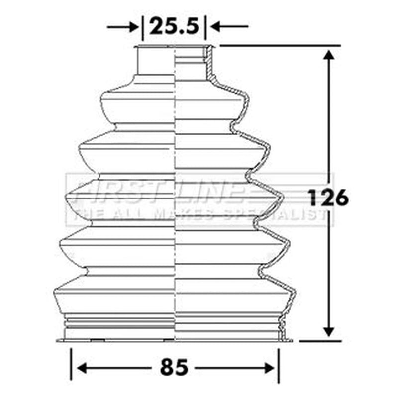 First Line Drive Shaft Bellow Kit Front Left Thermoplast FCB6114