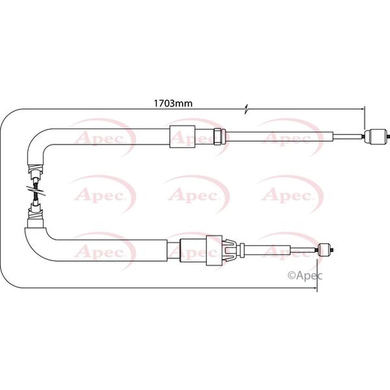 Apec Handbrake Cable Left Rear CAB1546