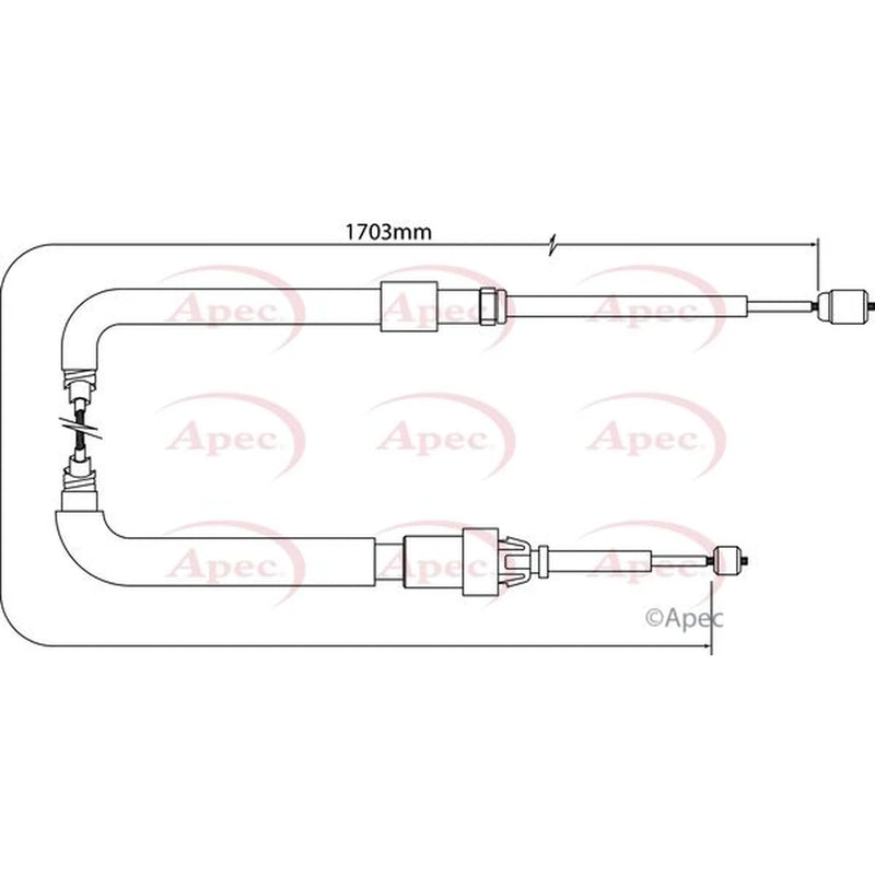 Apec Handbrake Cable Left Rear CAB1546