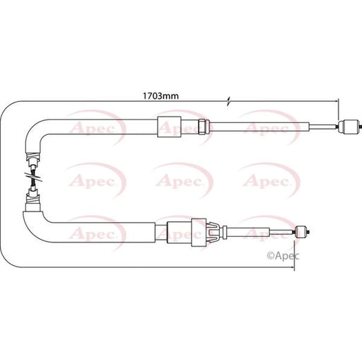 Apec Handbrake Cable Left Rear CAB1546