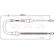 Apec Handbrake Cable Left Rear CAB1404