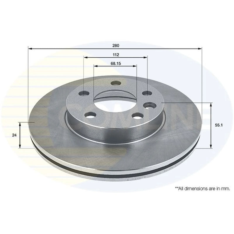 Comline 2 x Front Brake Discs ADC1421V