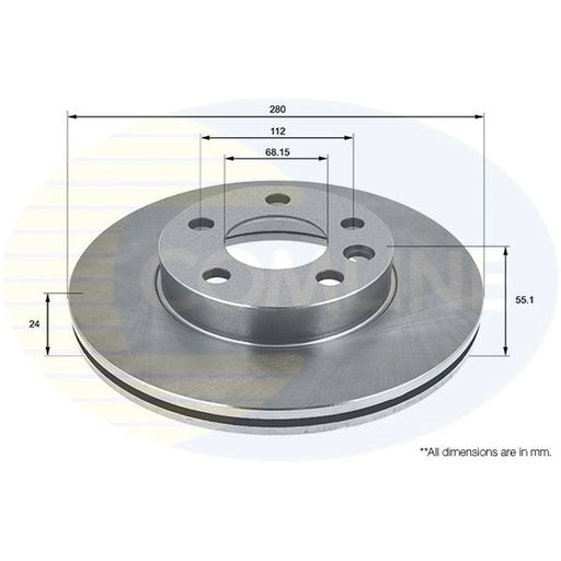 Comline 2 x Front Brake Discs ADC1421V