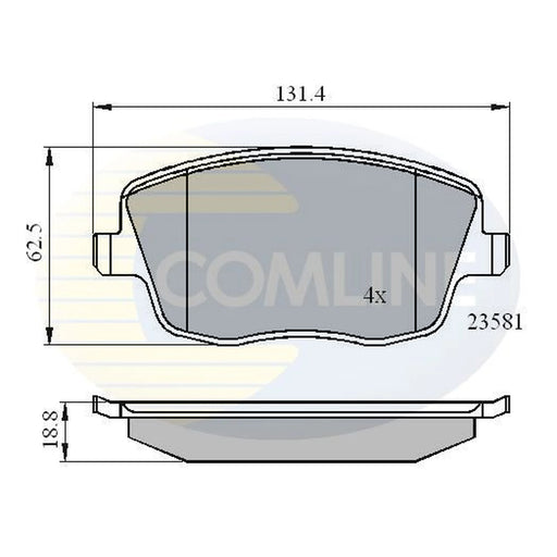 Comline 4 x Front Brake Pad Set CBP01147