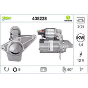 Valeo Starter Motor 12V 1.4kW 9 Teeth 438228