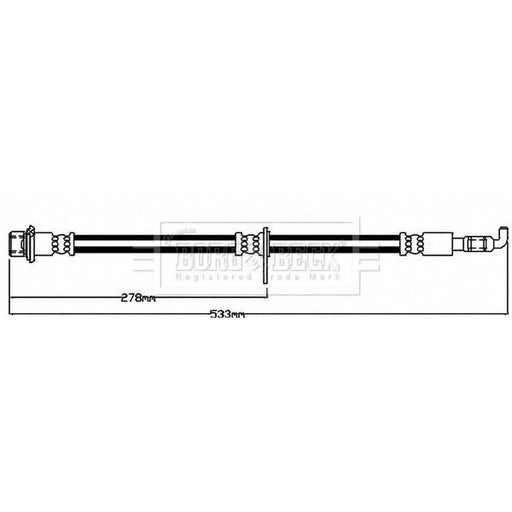 Borg & Beck Brake Hydraulic Hose Line Front Left BBH8546
