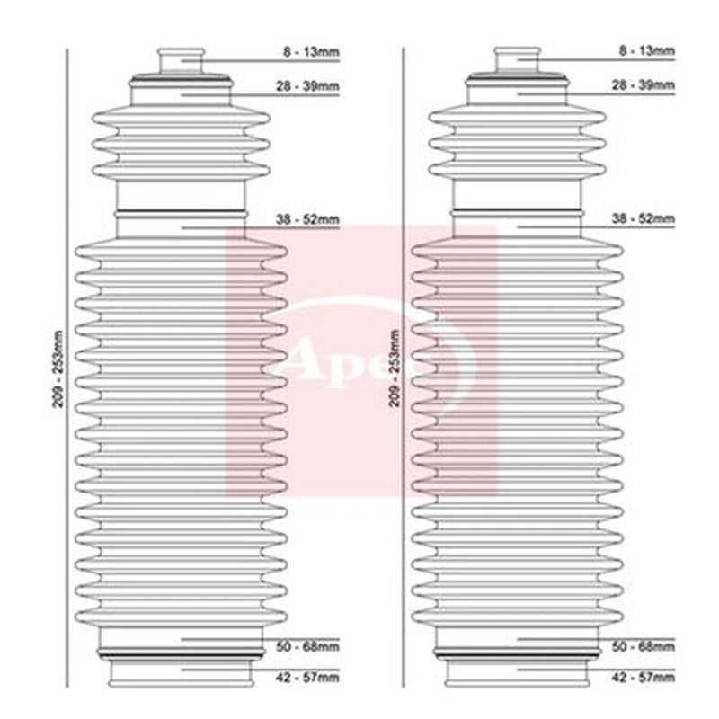 Apec Steering Bellow Kit Front ACB3003