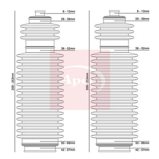 Apec Steering Bellow Kit Front ACB3003
