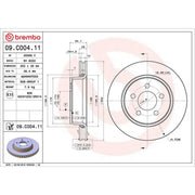 Brembo 2 x Internally Vented Front Brake Discs 09.C004.11