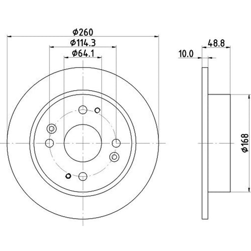 DON 2 x Solid Rear Brake Discs PCD15422