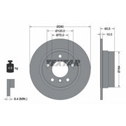 Textar 2 x Solid Rear Brake Discs 92132903
