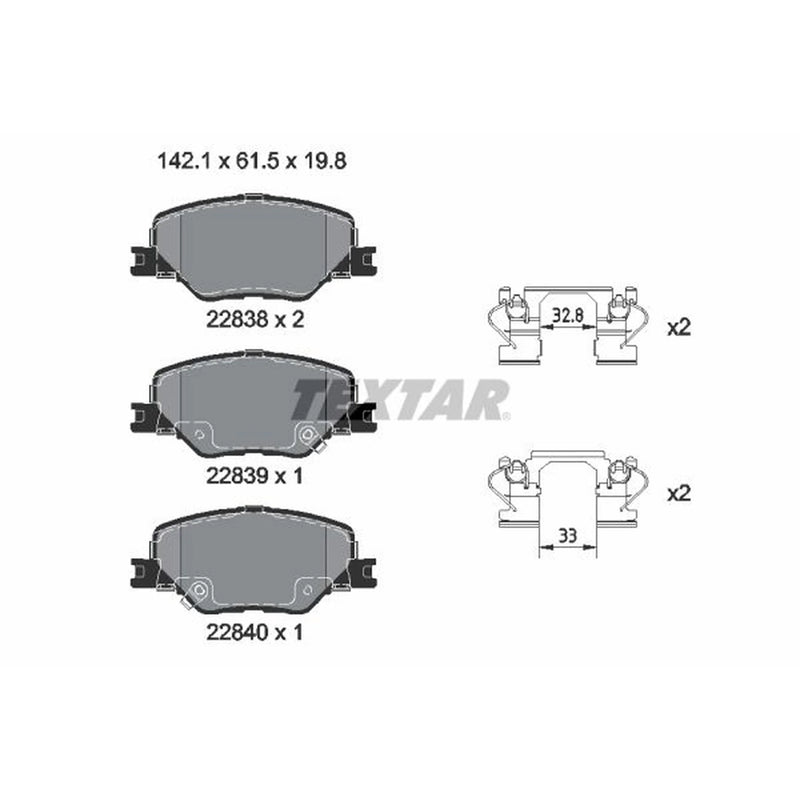 Textar Front Brake Pad Set 2283801