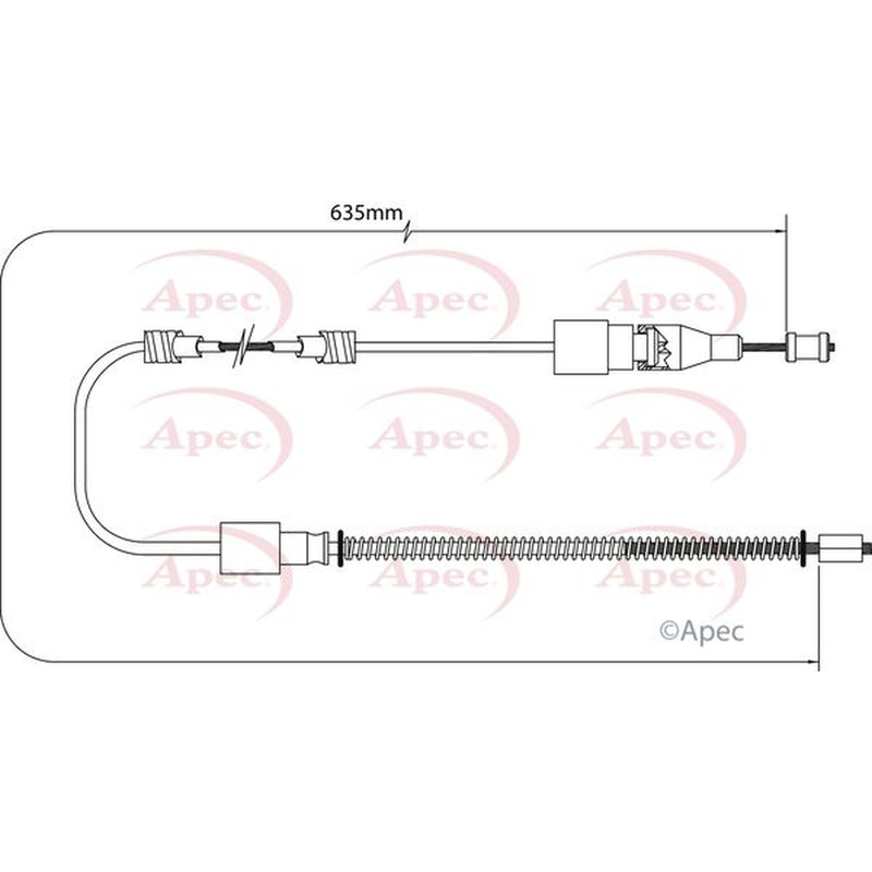 Apec Handbrake Cable Left Rear CAB1531