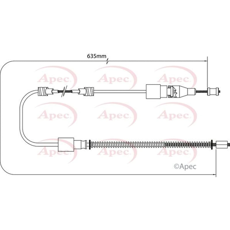 Apec Handbrake Cable Left Rear CAB1531