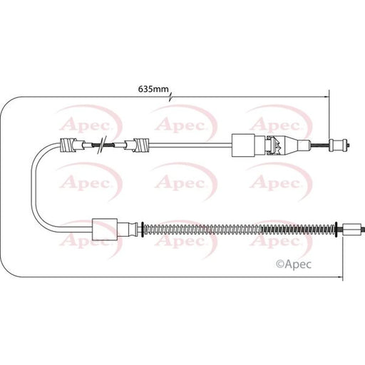 Apec Handbrake Cable Left Rear CAB1531