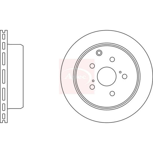 Apec 2 x Vented Rear Brake Discs DSK937