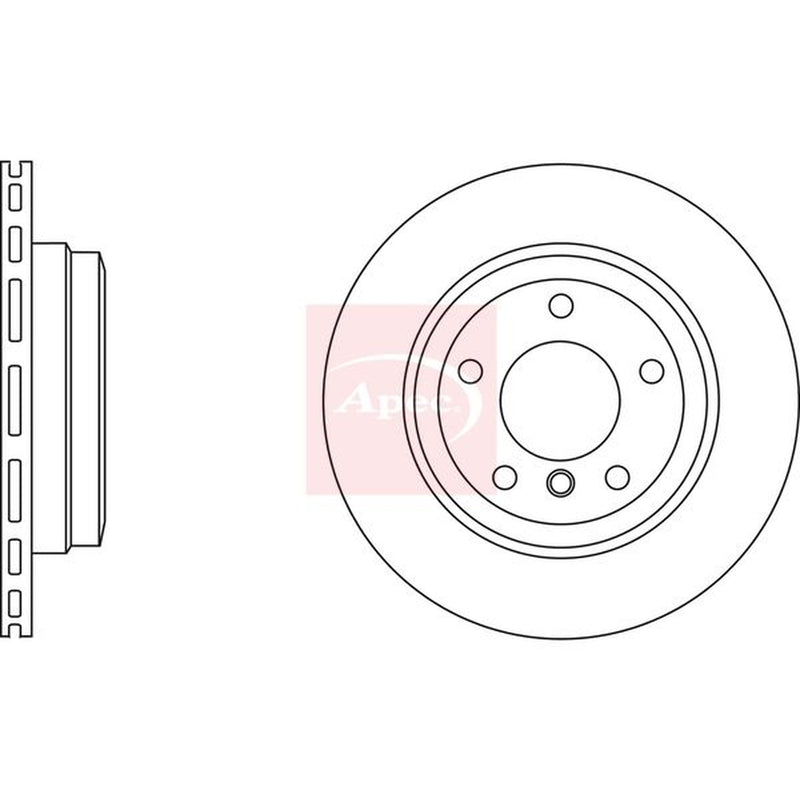 Apec 2 x Vented Rear Brake Discs DSK2715