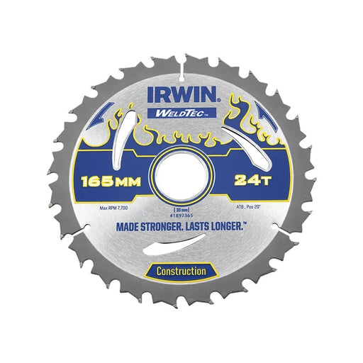 IRWIN® Weldtec Circular Saw Blade 165 x 30mm x 24T ATB - 1897365
