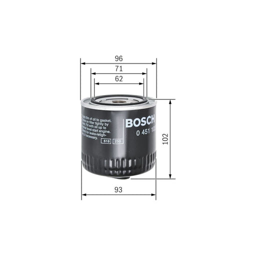 Genuine Bosch Cv Oil Filter P3062 (Hgv) 0451103062 Bosch  - Town Parts