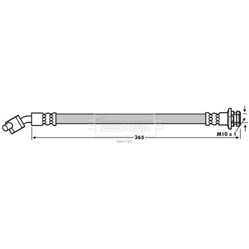 Borg & Beck Brake Hydraulic Hose Line Front Left BBH7708