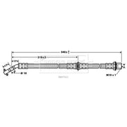 Borg & Beck Brake Hydraulic Hose Line Front Left BBH7421